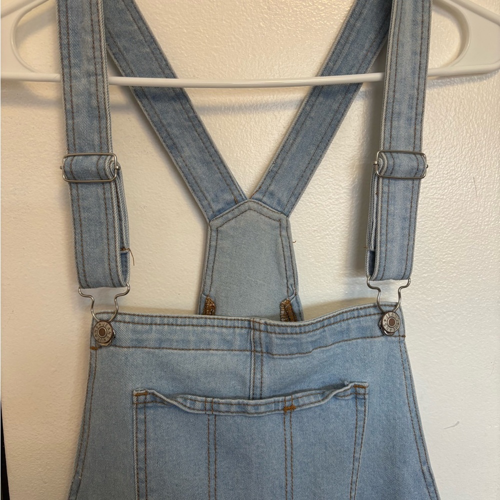 Denim distressed overalls - Picture 4 of 7